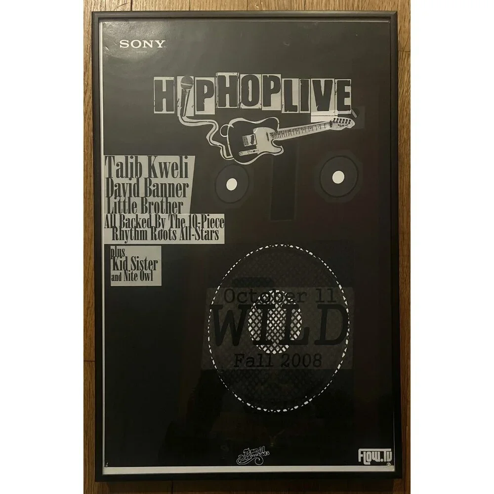 Retro 2008 David Banner Talib Kweli Concert Poster Rap Music HIP HOP MEMORABILIA